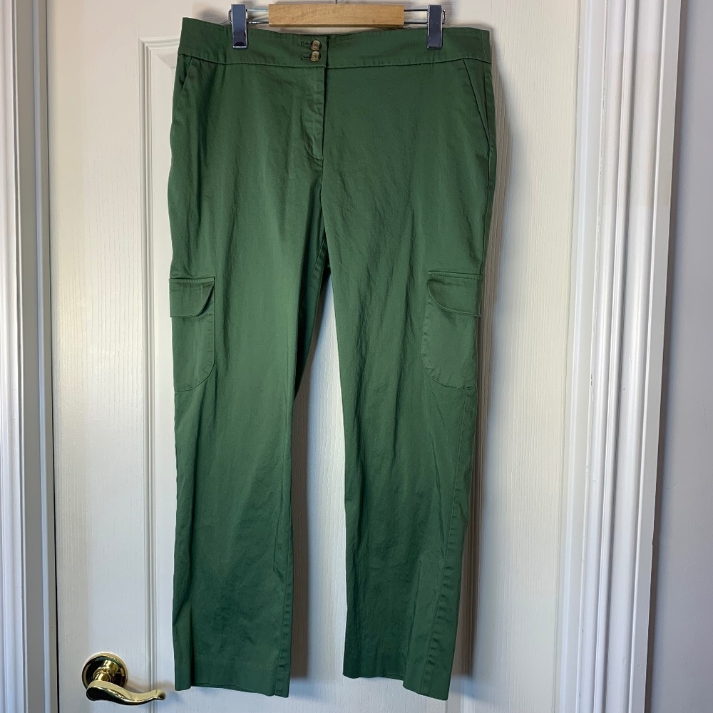 Jones New York Signature Olive Cargo Classic Pant Size 10